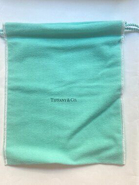NEW Tiffany & Co Authentic Blue Suede Jewelry Pouch Size Large (1 Piece)